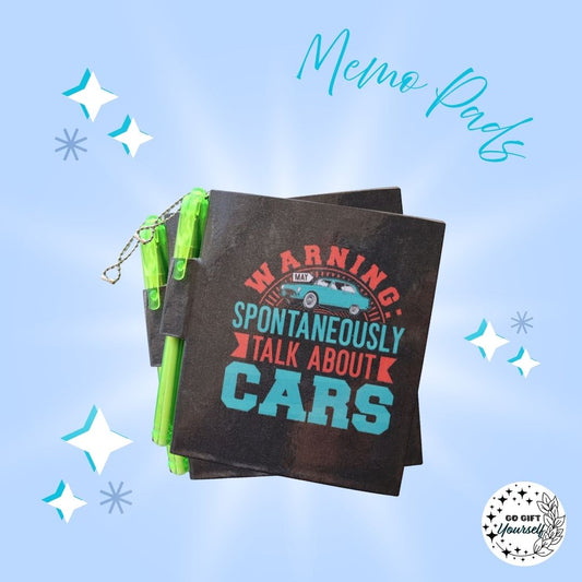 📓Warning: Spontaneous Car Talk | Memo Pad Set 🌟
