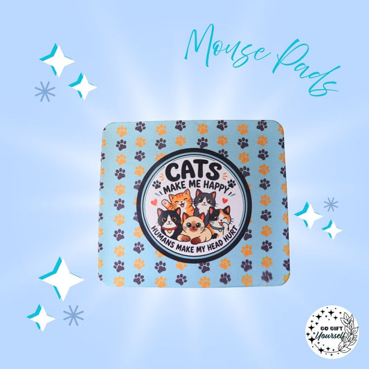 💻Cats Make Me Happy Mouse Pad | Stationery 🌟