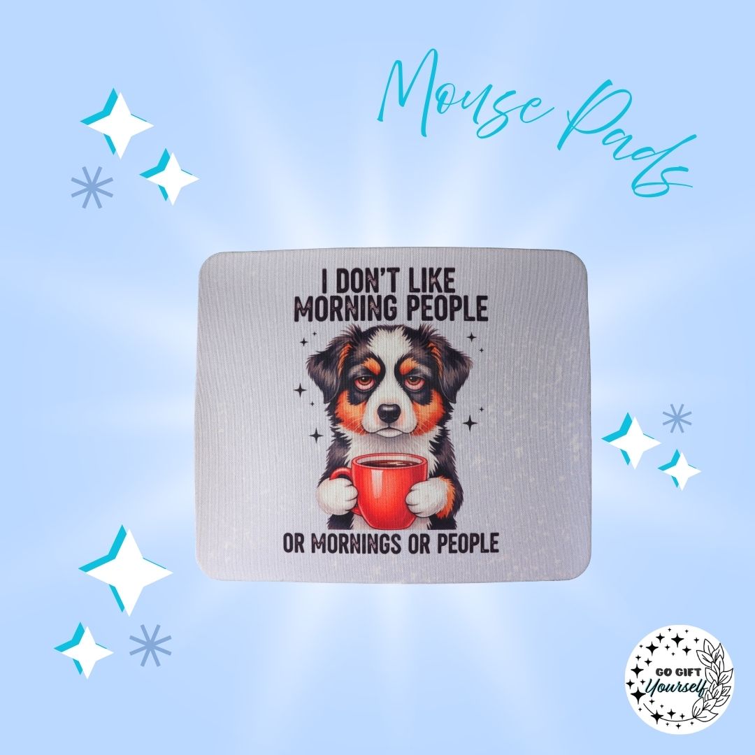 💻Morning People Dog Mouse Pad | Stationery 🌟