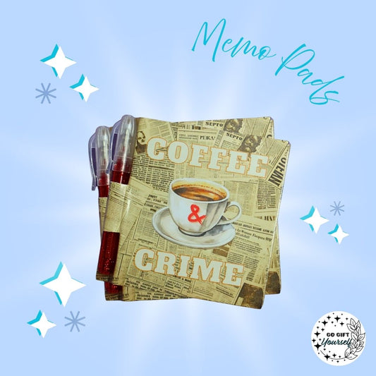📓 Coffee and Crime | Memo Pad Set 🌟