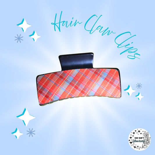 ✨ Orange Plaid Hair Claw Clips | Accessories 💅