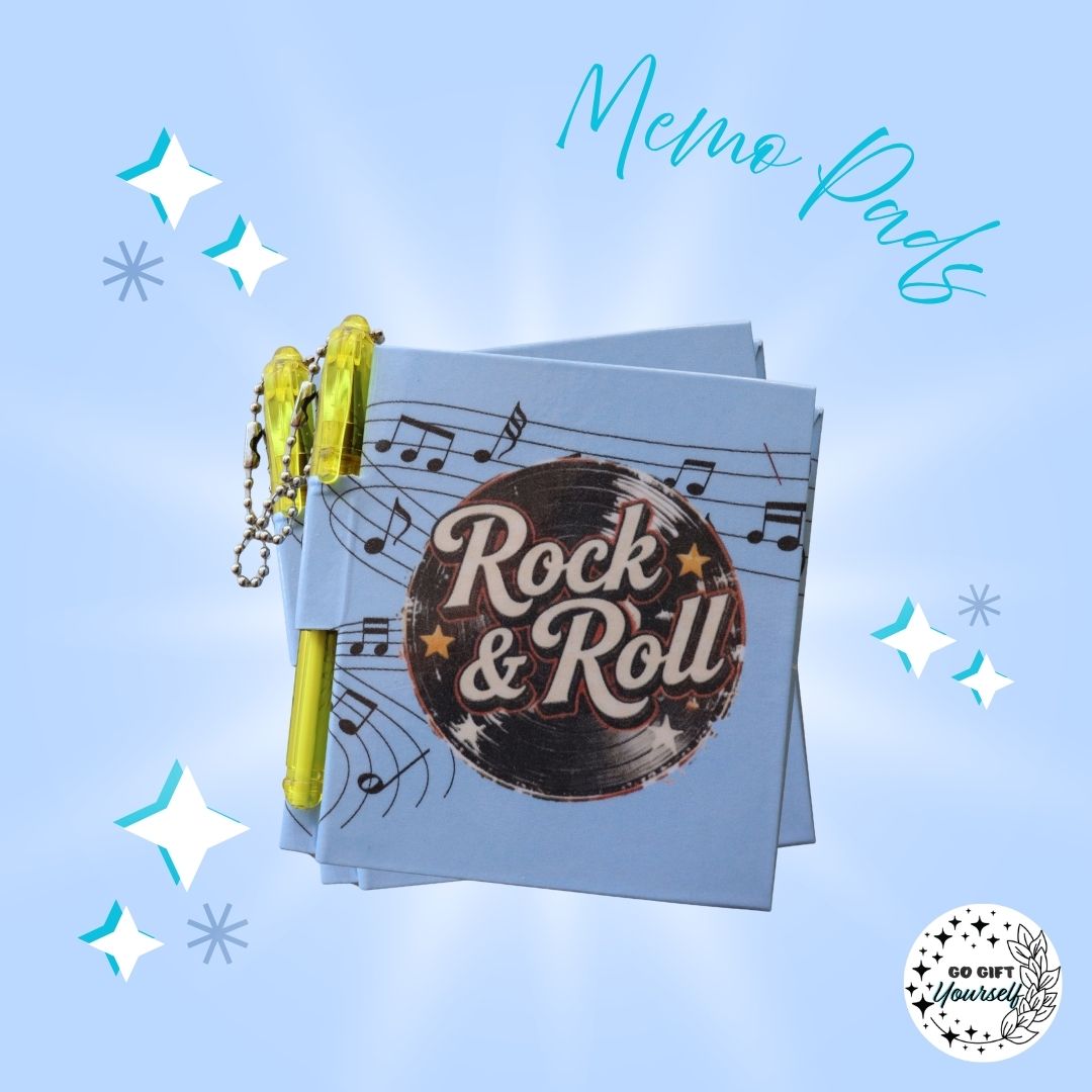 📓Rock N Roll Record Blue | Memo Pad Set 🌟