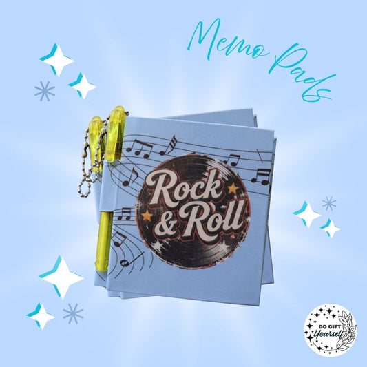 📓Rock N Roll Record Blue | Memo Pad Set 🌟