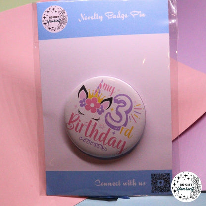 ✨ Novelty Badge Pins | Birthday Age Edition 🎁
