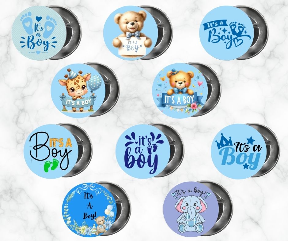 ✨ Novelty Badge Pins | Gender Reveal Edition 👶