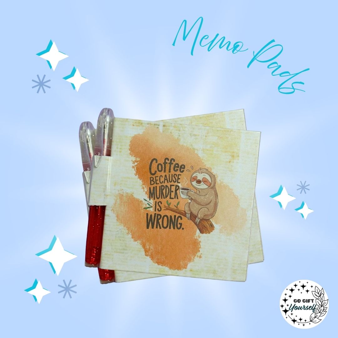 📓 Coffee Because Murder Is Wrong | Memo Pad Set 🌟