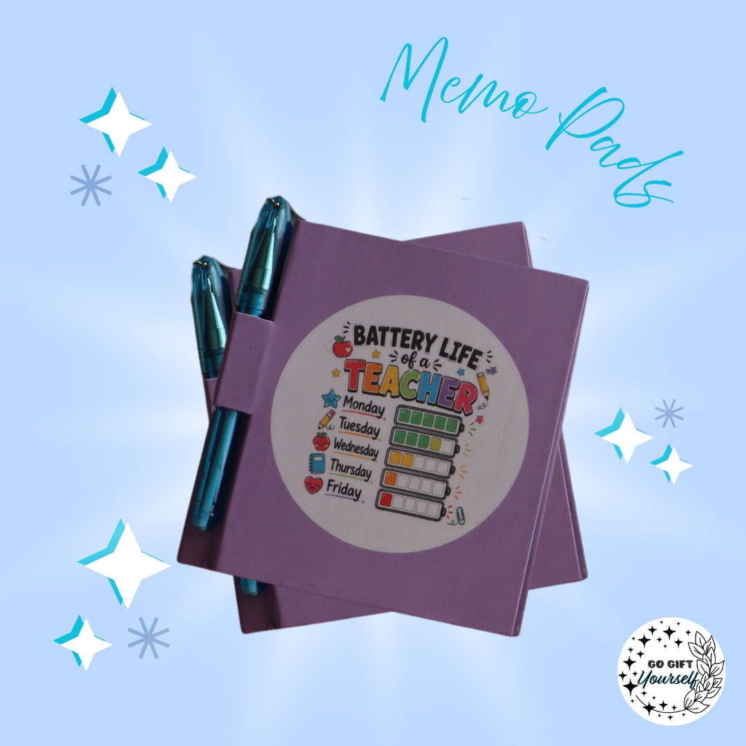 📓 Battery Life of a Teacher | Memo Pad Set 🌟