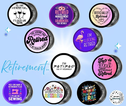 ✨ Retirement 🧓 | Badge Pins, Keyrings & More ✨