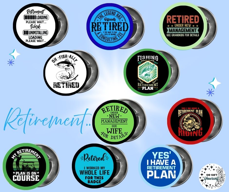 ✨ Retirement 🧓 | Badge Pins, Keyrings & More ✨