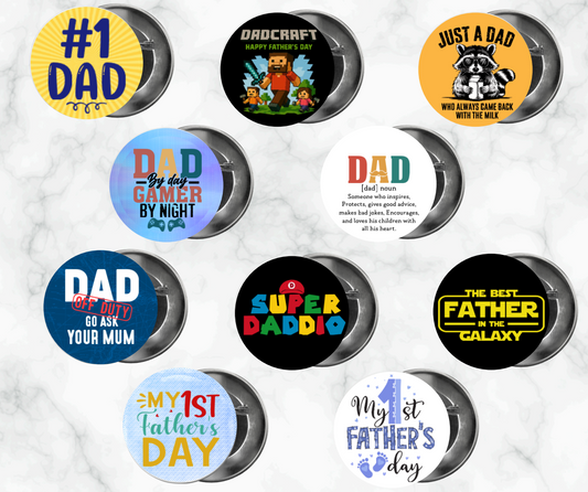✨ Novelty Badge Pins | Father's Day 🧔