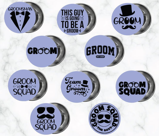 ✨ Novelty Badge Pins | Groom and Wedding 🤵