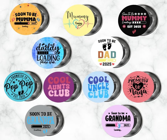 ✨ Novelty Badge Pins | Family Soon To Be 👨‍👩‍👧‍👦