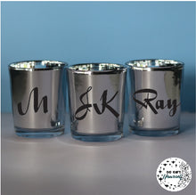 Load image into Gallery viewer, Set of 3 Personalised Silver Candle Holders
